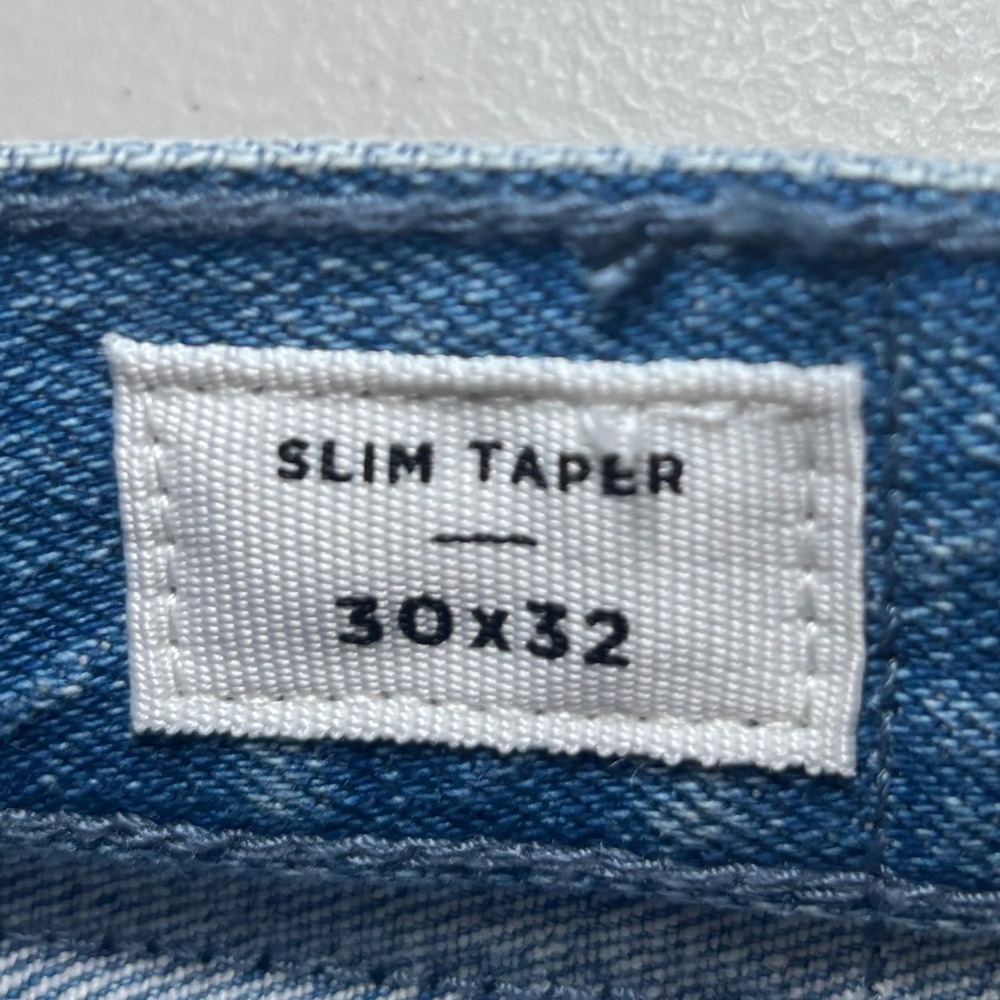 PacSun Blue Checkerboard Slim Taper Denim Jeans Men's 30x32 Comfort Stretch - Picture 6 of 8